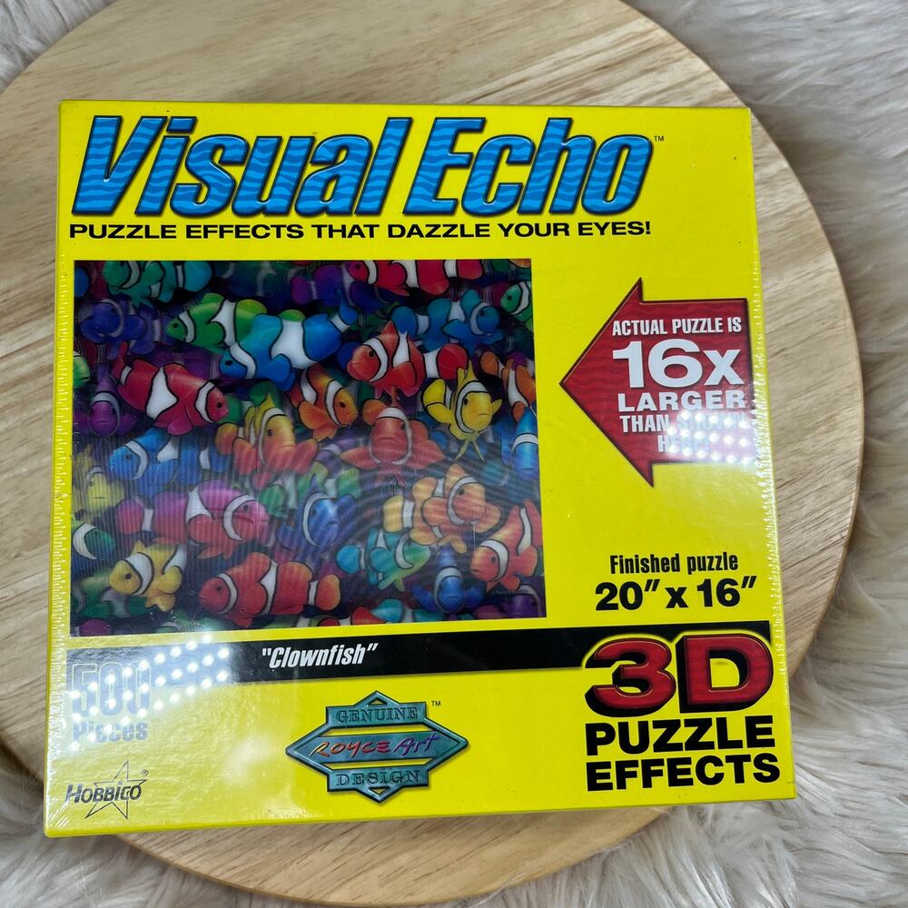 Visual Echo Clownfish 500 Piece 3D Puzzle Effects Royce Art Design New In Box
